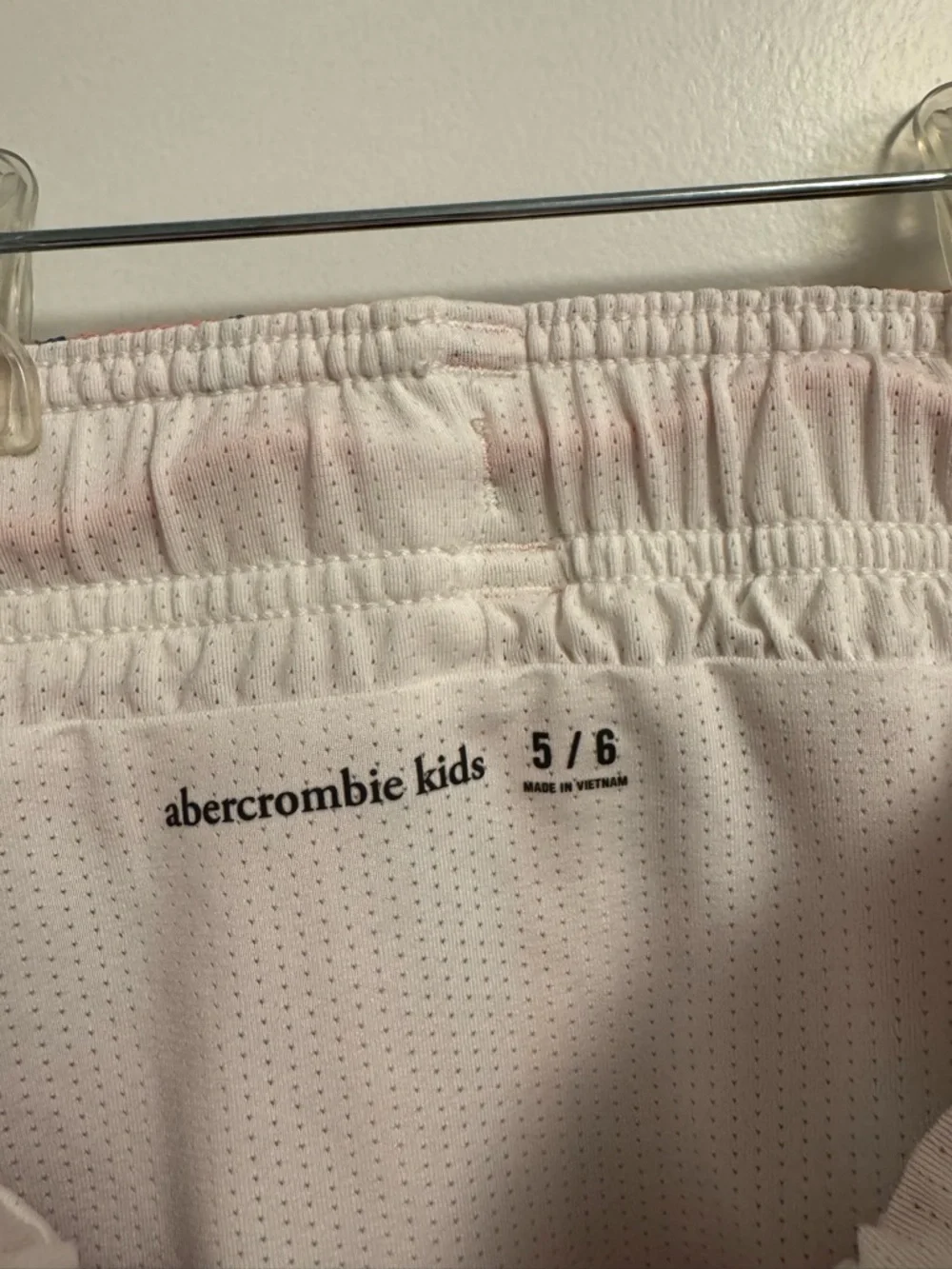abercrombie kids White Mesh Elastic Waist Shorts